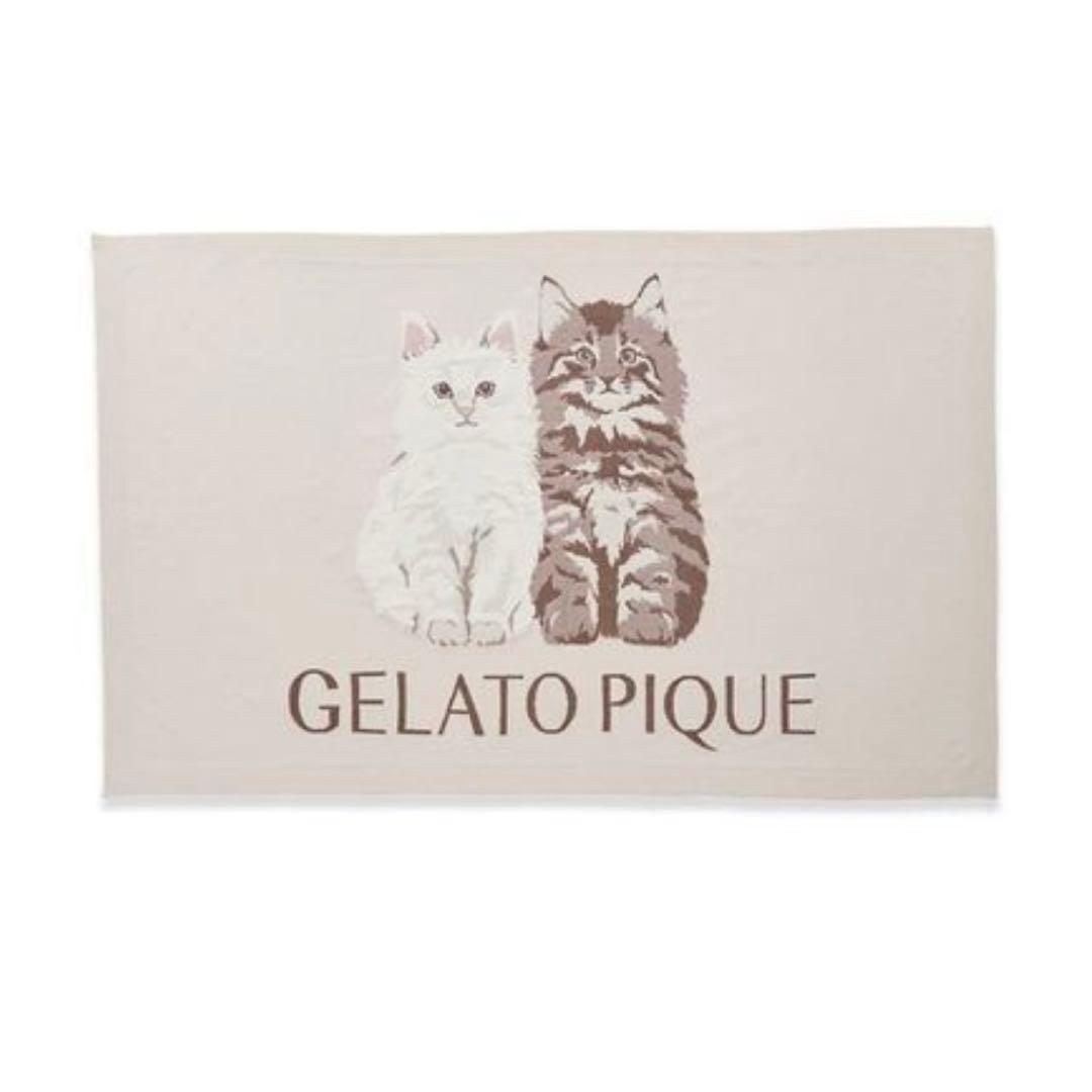 新品♡ジェラートピケ♡ ツインキャットジャガードブランケット　ピンク　今季