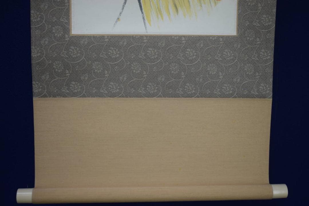 真作/静/山水画句/俳句/布袋屋掛軸HJ-671