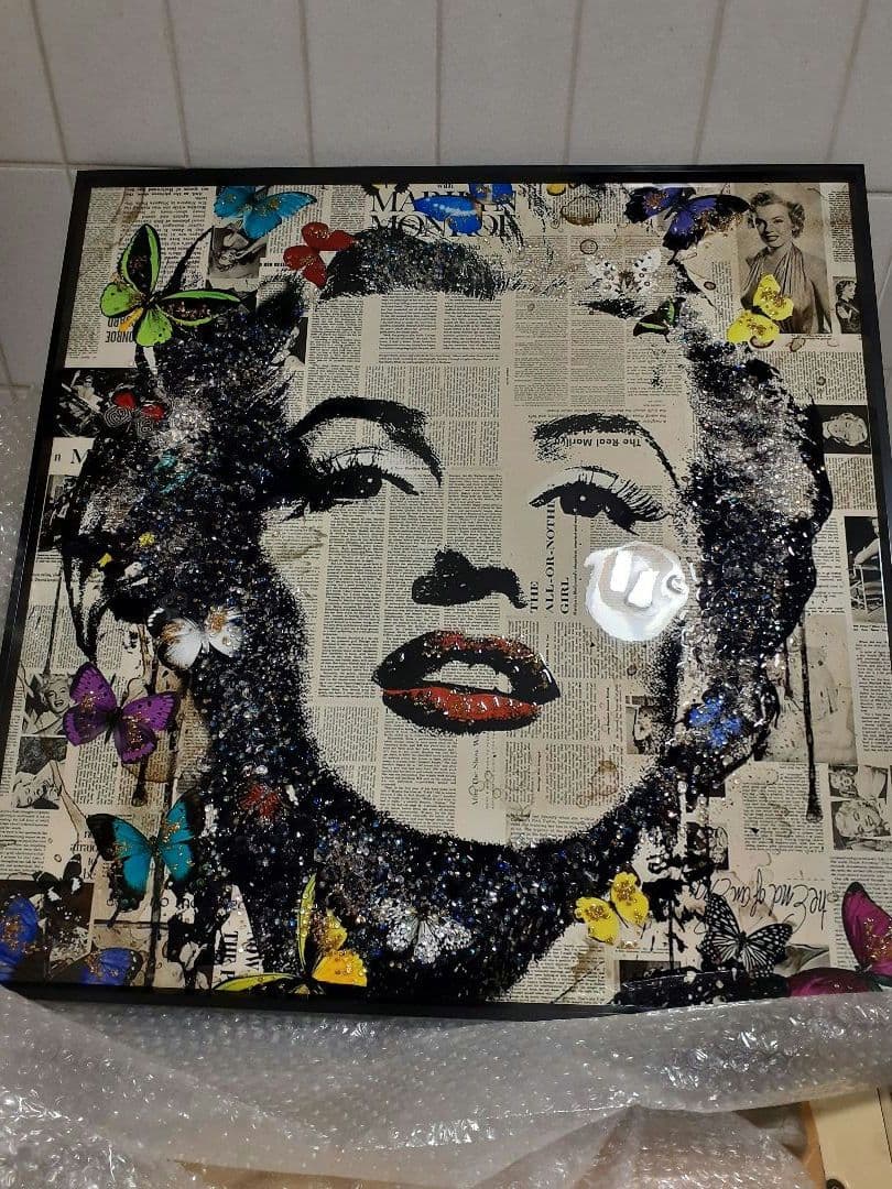 マリリン・モンロー ビーズコラージュアート 絵 画