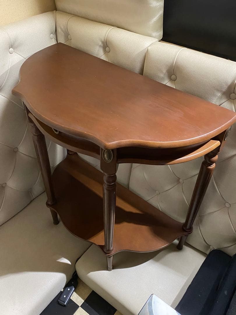 希少♦️花びら ハーフムーン コンソールテーブル♦️落ち着きある