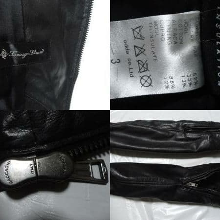 中綿シンサレート ラウンジリザード キップ・レザージャケット 黒3