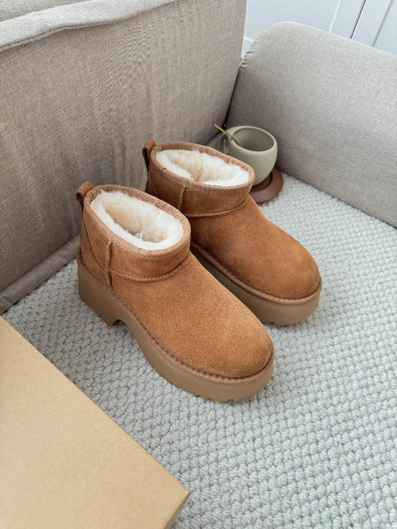 UGG ブラウン 厚底ムートンブーツ 24cm #38