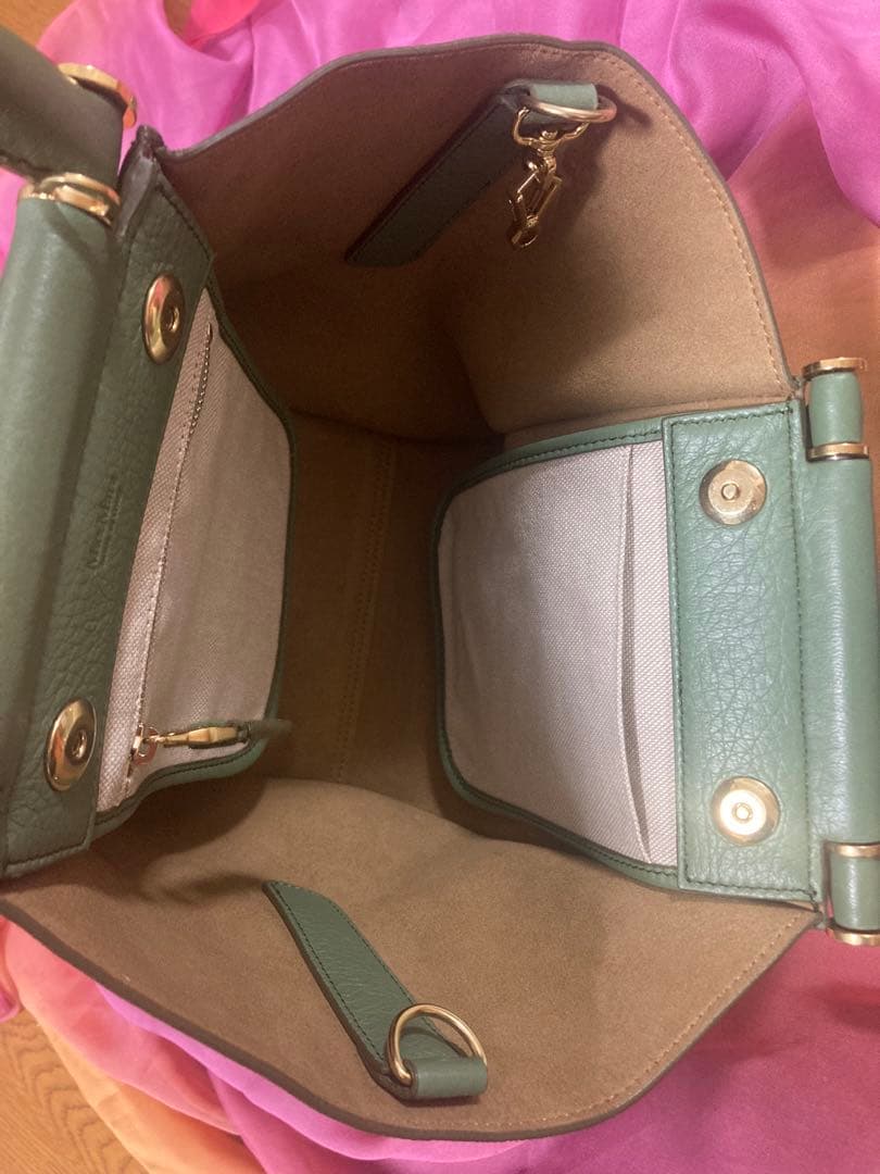 Max Mara カーキ色 ハンドバッグ& 大判ショール