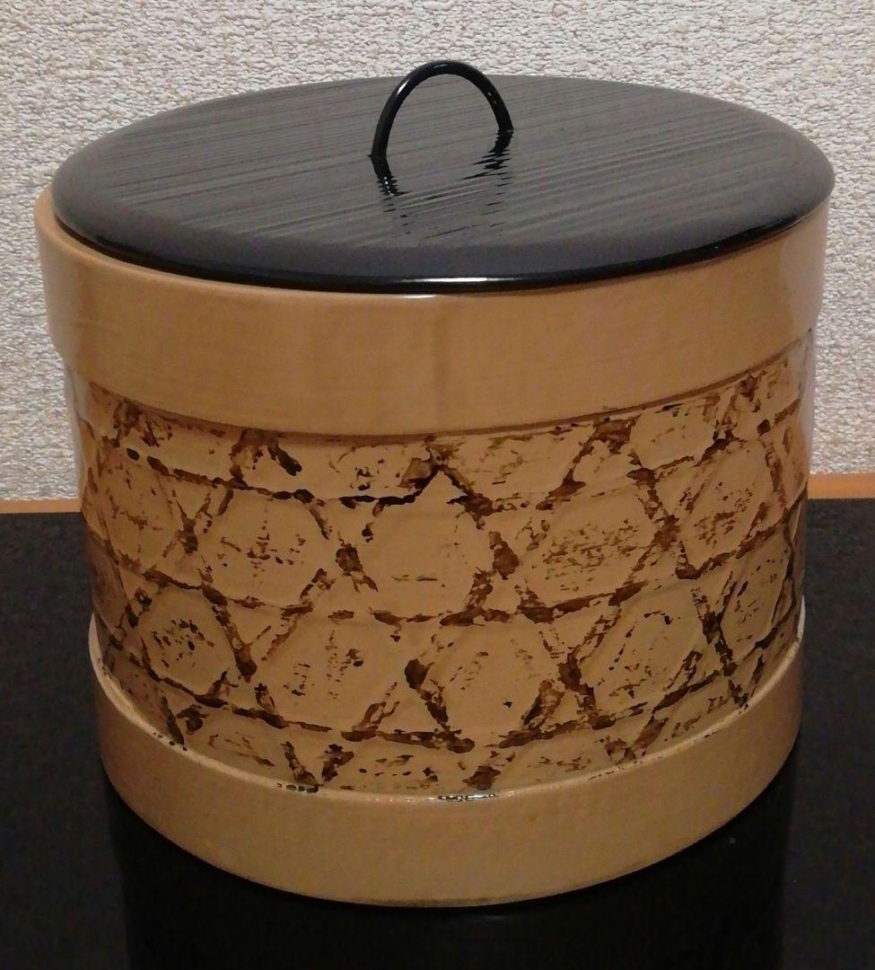 新山閑斎作　漆桶　水指　共箱　茶道具