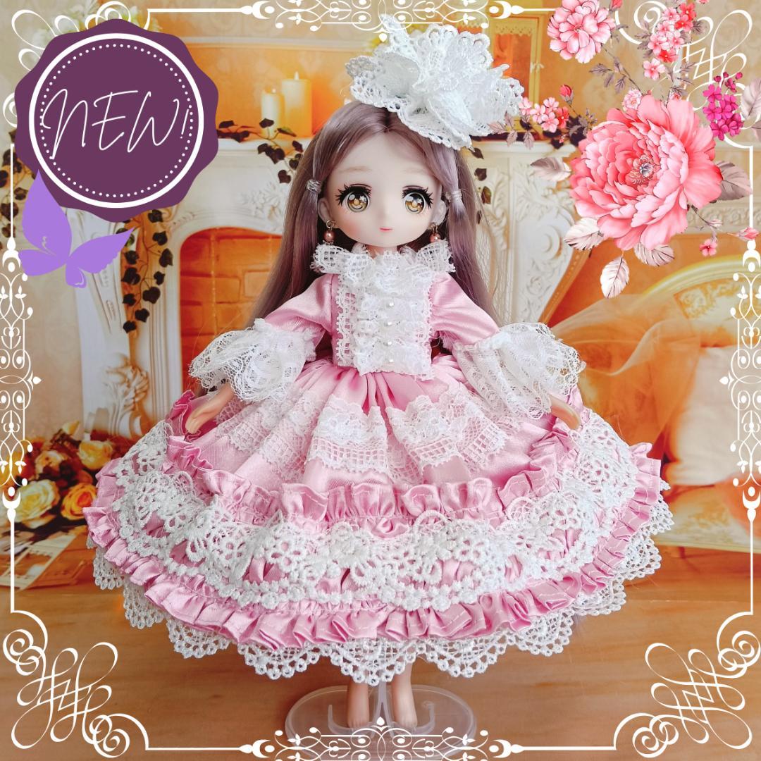 リカちゃんサイズ ピンク ロリータ ワンピースドレス ロリータ服