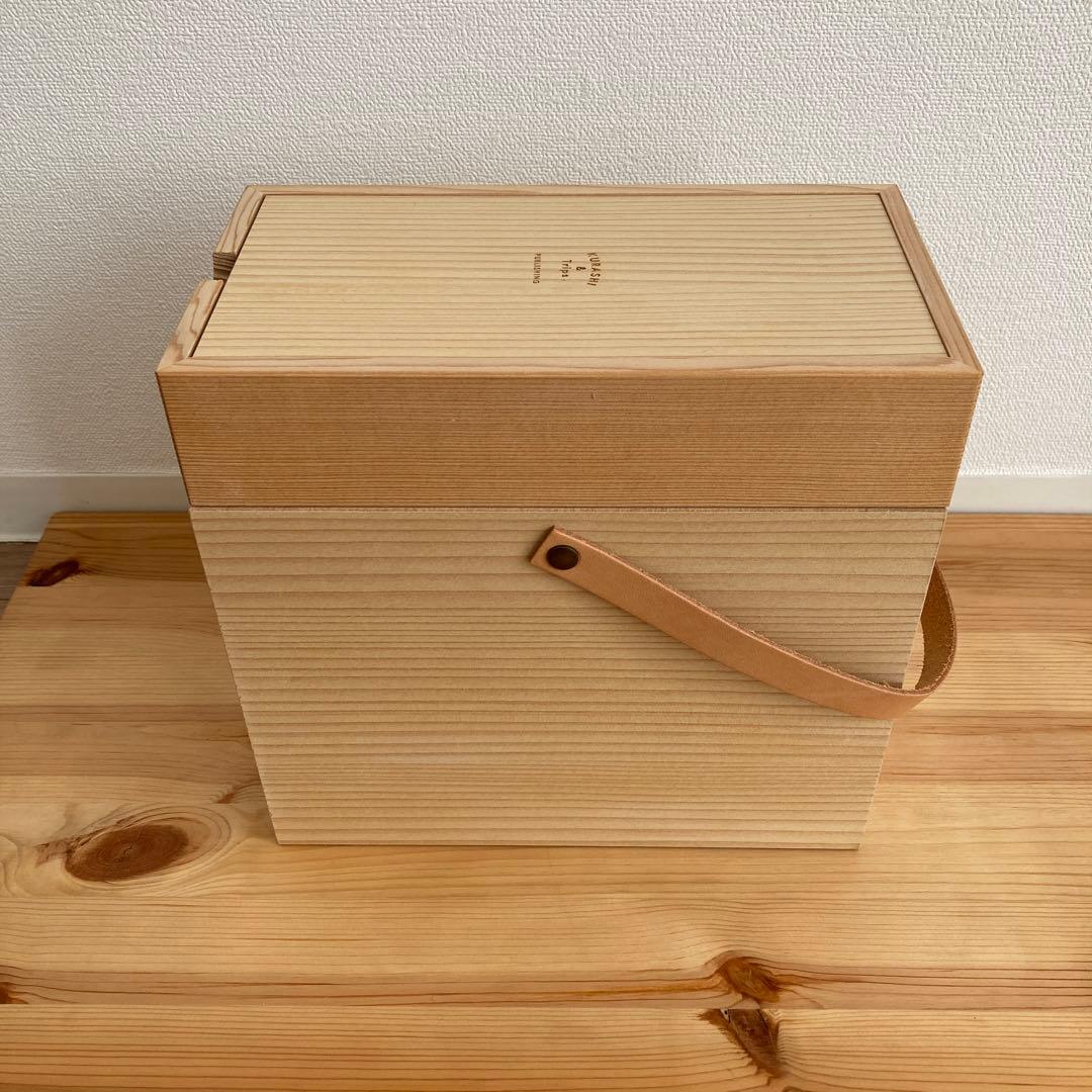 美品 北欧暮らしの道具店 木製ミラー付きメイクボックス【フェルトクッション付】