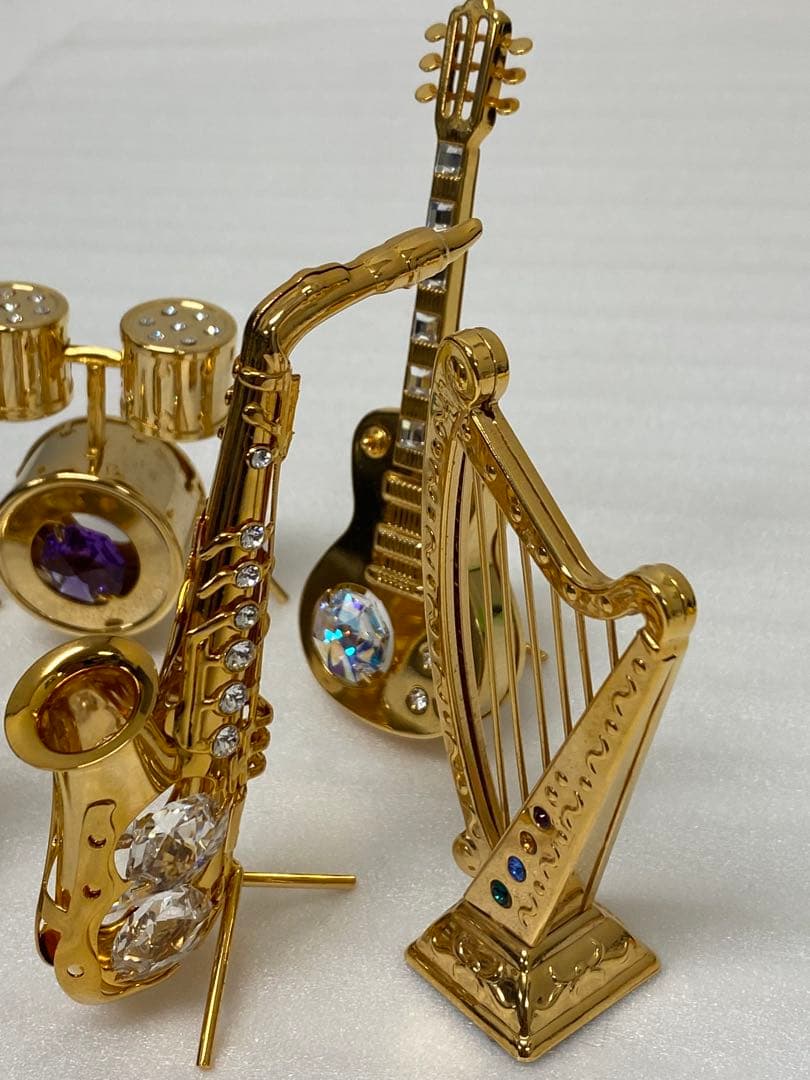 3-2673 スワロフスキー ミニチュアハイヒール・楽器5点セット