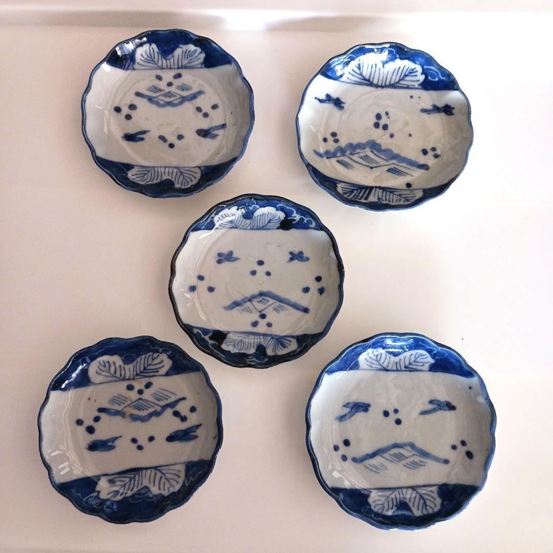 古伊万里　染付け　豆皿　　　　5枚セット