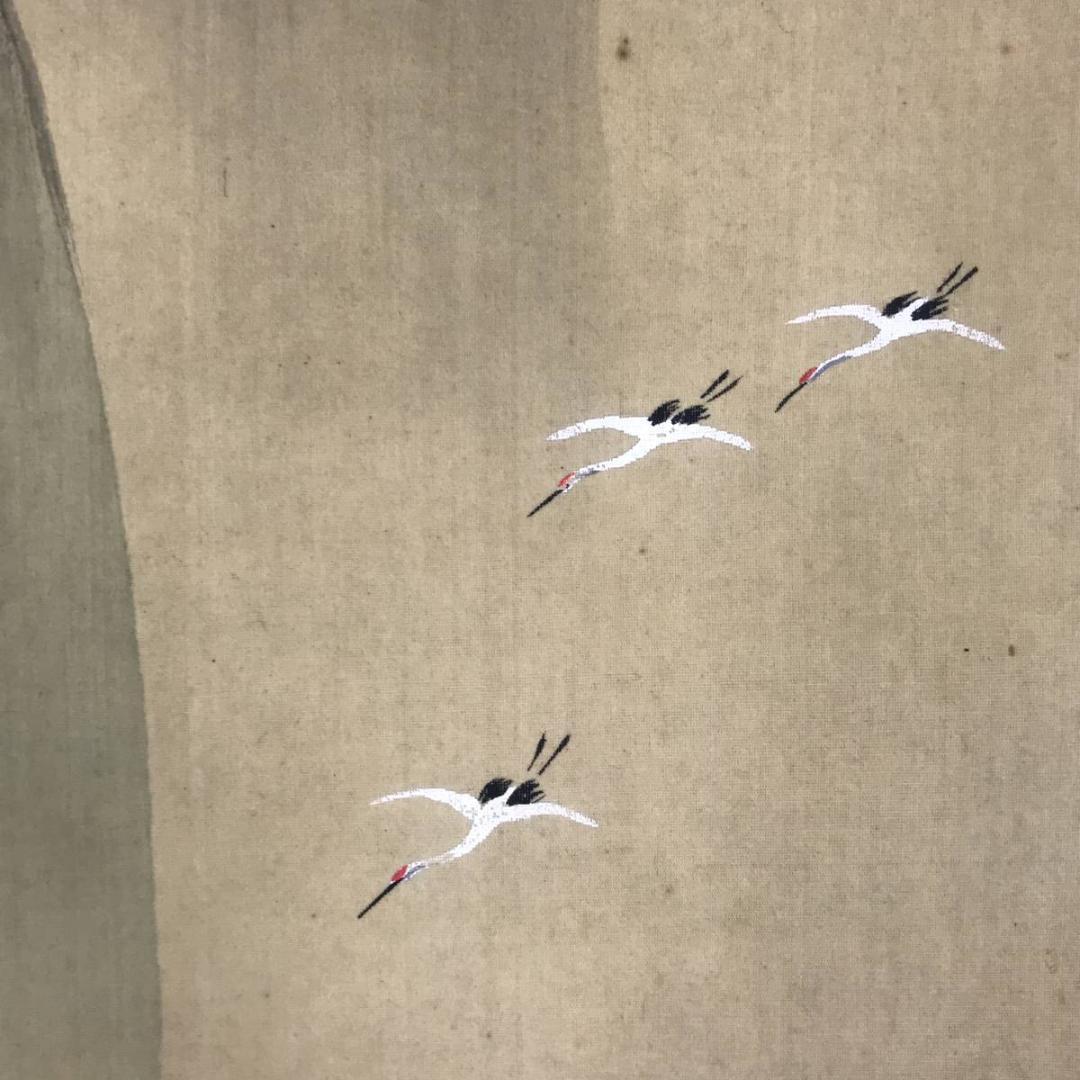 【真作】東観/蓬莱山図/山水図/祝事山水図/掛軸☆宝船☆AB-649