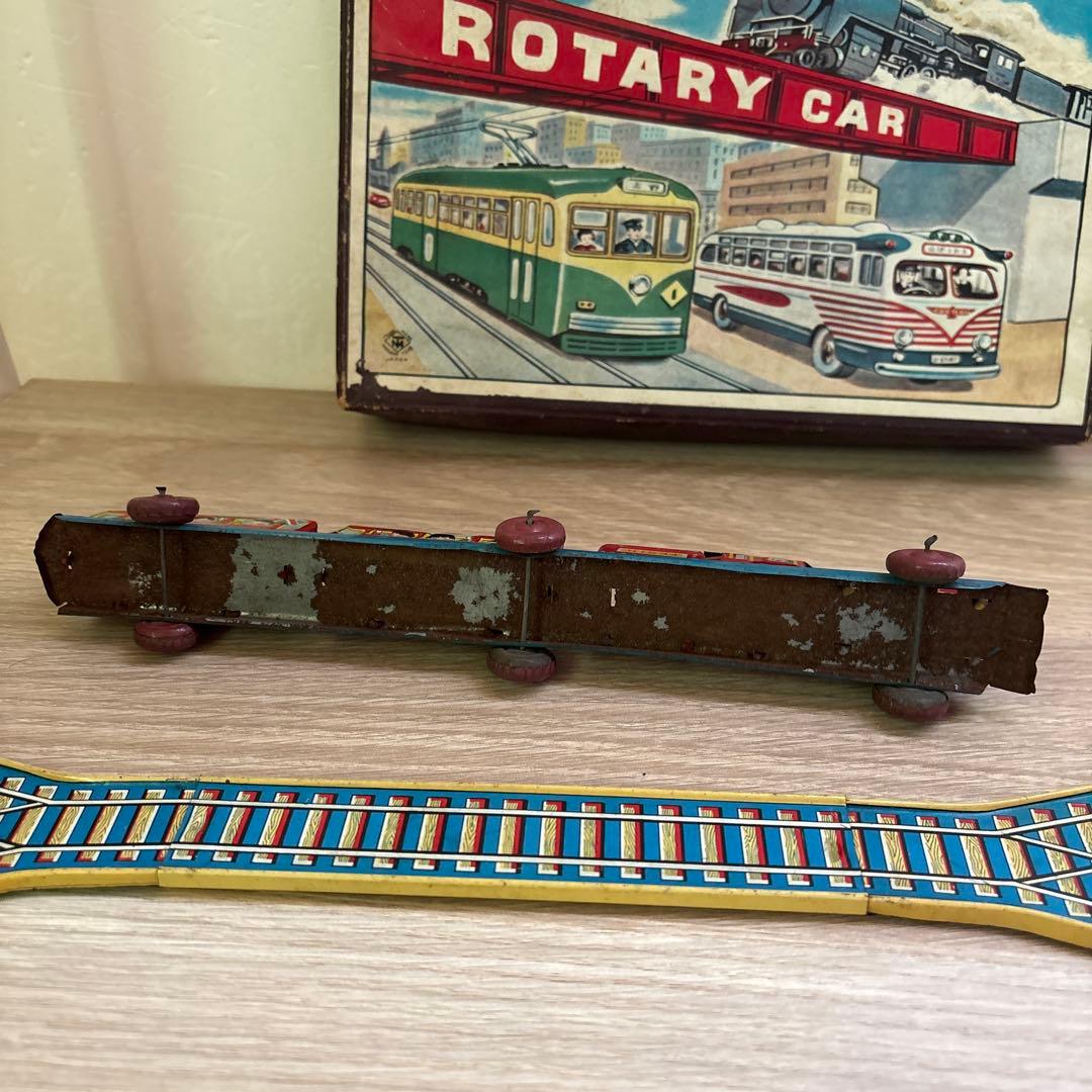 ブリキ ロータリー電車 蒸気機関車 2点 昭和レトロ アンティーク 日本製