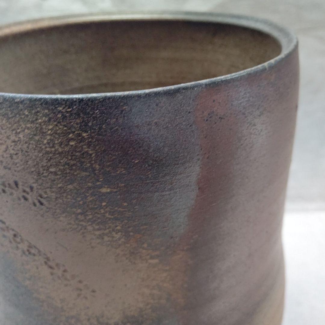 草花紋花器  西端正  丹波焼