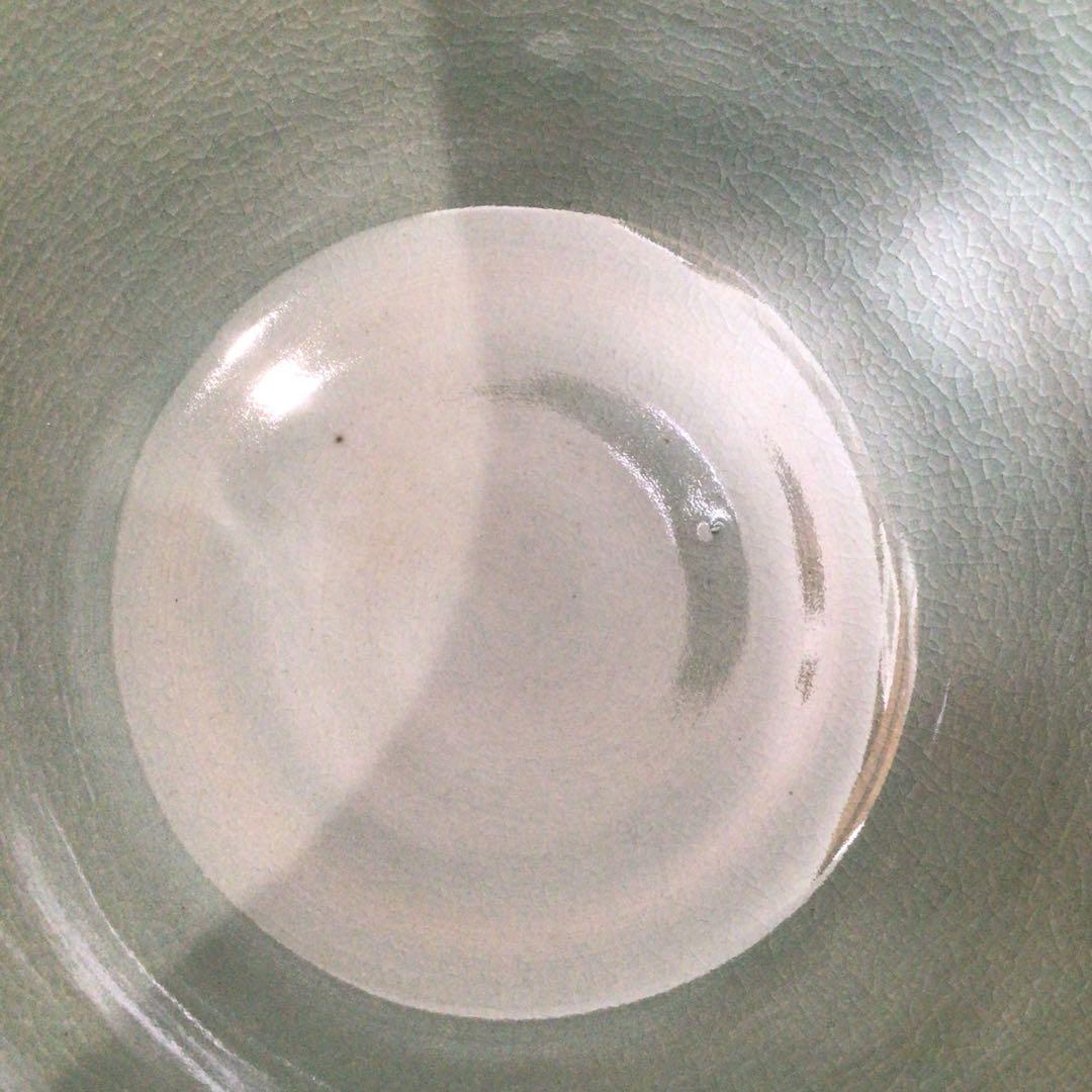 Ｒ９７６　水指　『如泉窯　李連休造』『雲鶴文』『高麗青磁水指』　共箱　茶道具