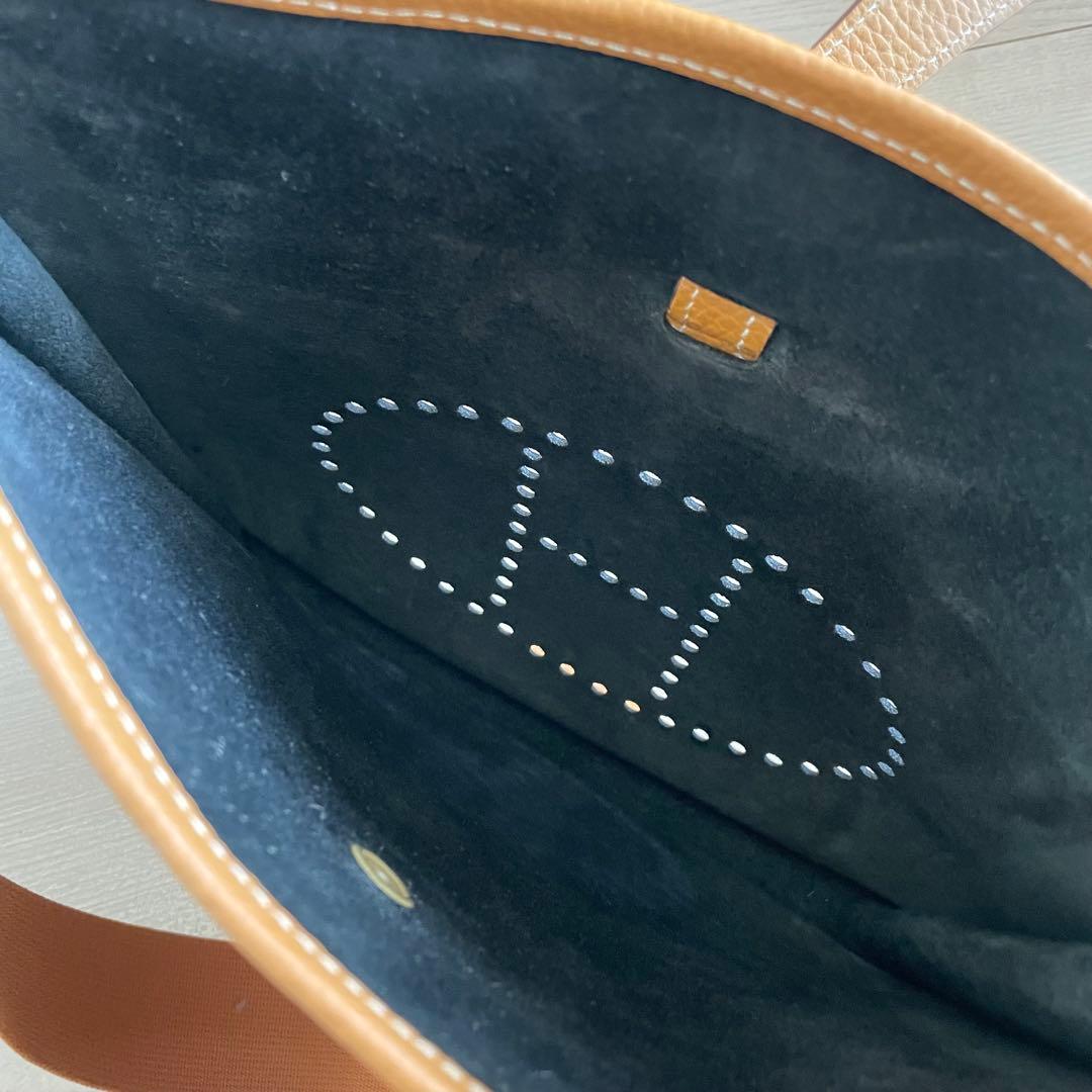 エルメス エヴリンGM 刻印あり 黒×ナチュラル バイカラー ゴールド金具