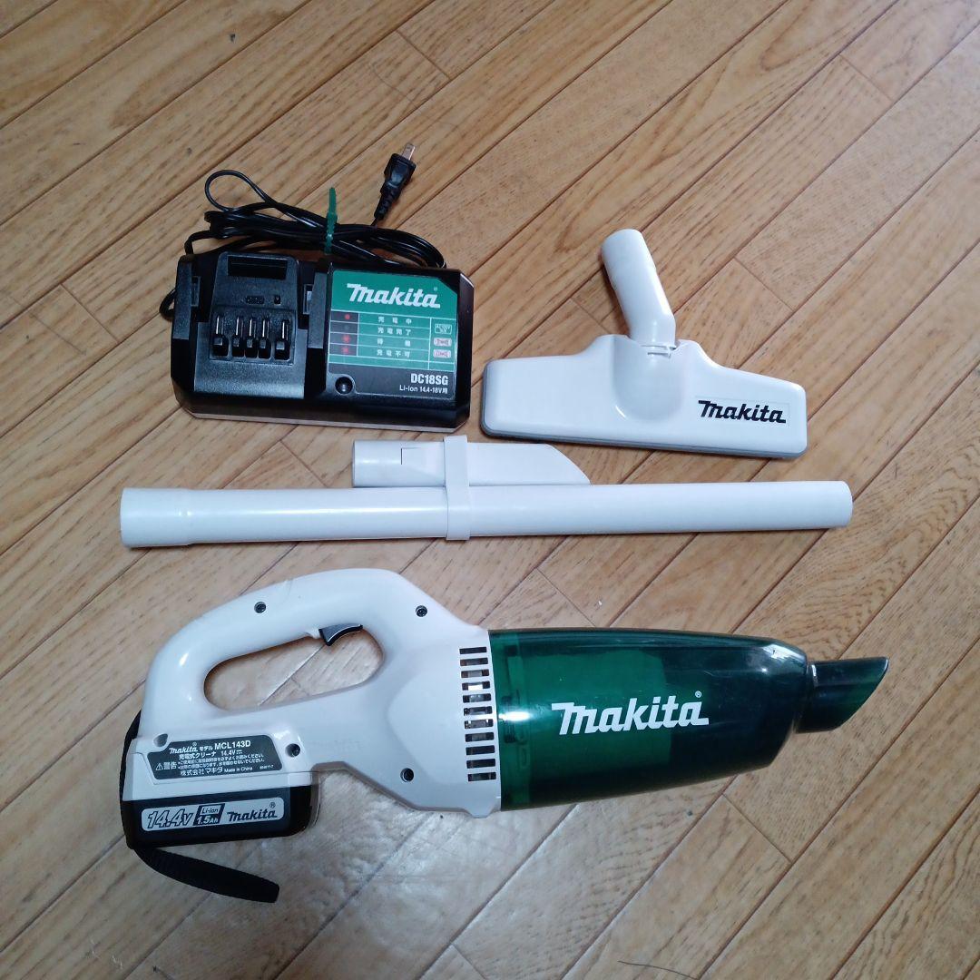 マキタ14.4V充電式クリーナーMCL143D 純正バッテリー、充電器付 楽天市場】マキタ掃除機 14.4Vマキタ充電式クリーナー MCL143DZ（本体