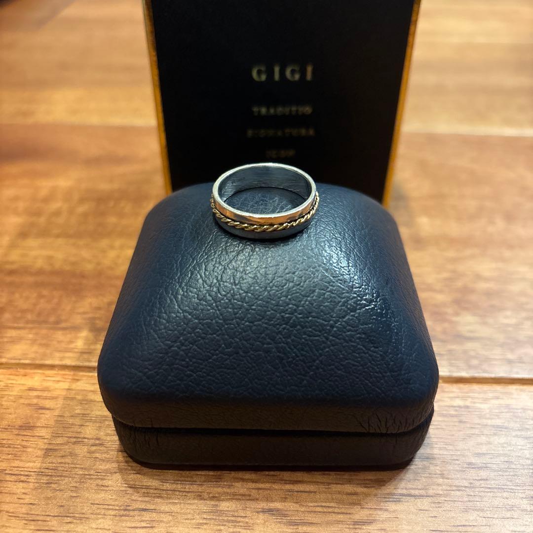 GIGI フレンチロープ　リング　シルバー18k 21号　コンビ