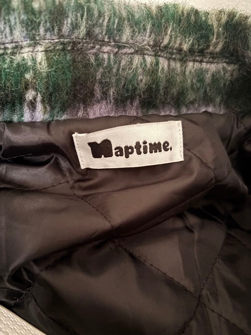 N a p t i m e . チェック中綿ジャケット パープル - メルカリ