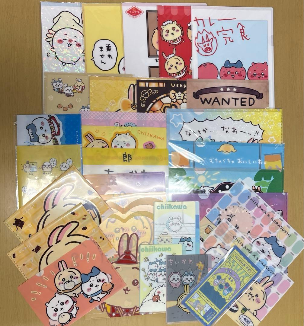 ちいかわ　クリアファイル・下敷き　まとめ売り（うさぎ多め） ちいかわ クリア下敷 B5 ハチワレ うさぎ モモンガ 小学校 入学 進級