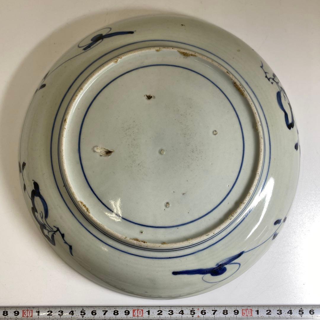 江戸中期　古伊万里　染付大皿　直径27.4㎝　東Y7-0122☆2Fタトヒサ