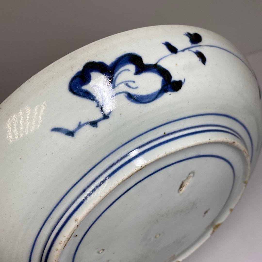 江戸中期　古伊万里　染付大皿　直径27.4㎝　東Y7-0122☆2Fタトヒサ