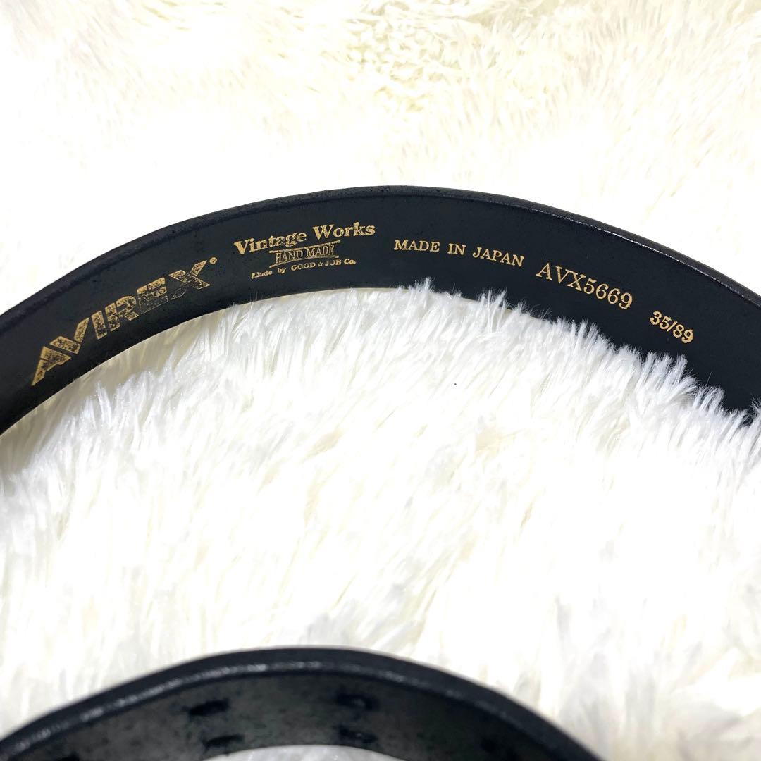 美品　Vintage Works ×AVIREX レザーベルト　AVX5669