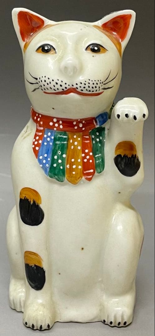 古伊万里 招き猫 商売繁盛 幸福 置物 y310
