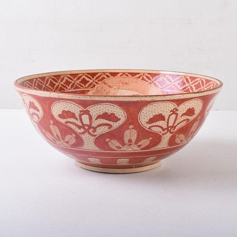 九谷焼 古九谷 八郎手 赤絵 神獣文 鉢 時代箱 M R8749