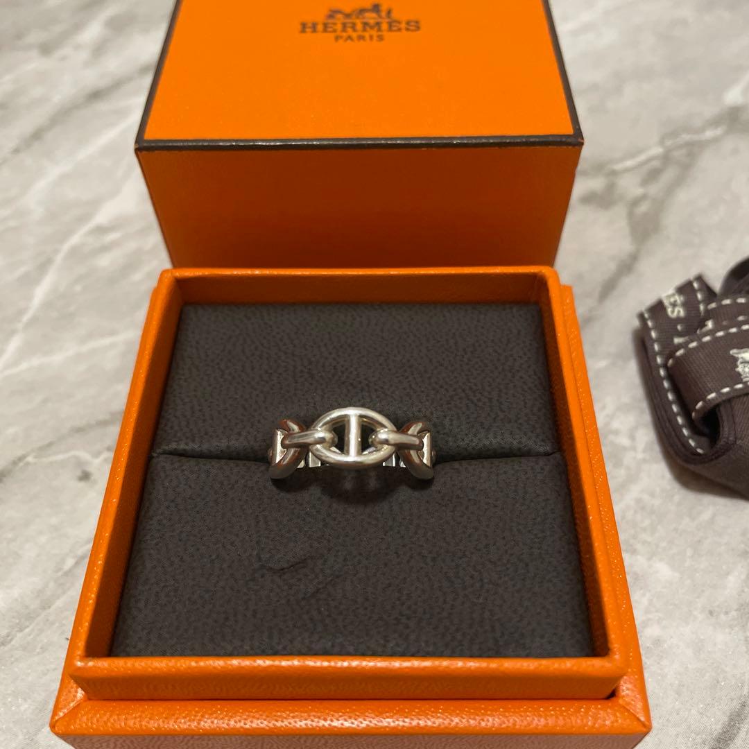 HERMES シルバー チェーンリング