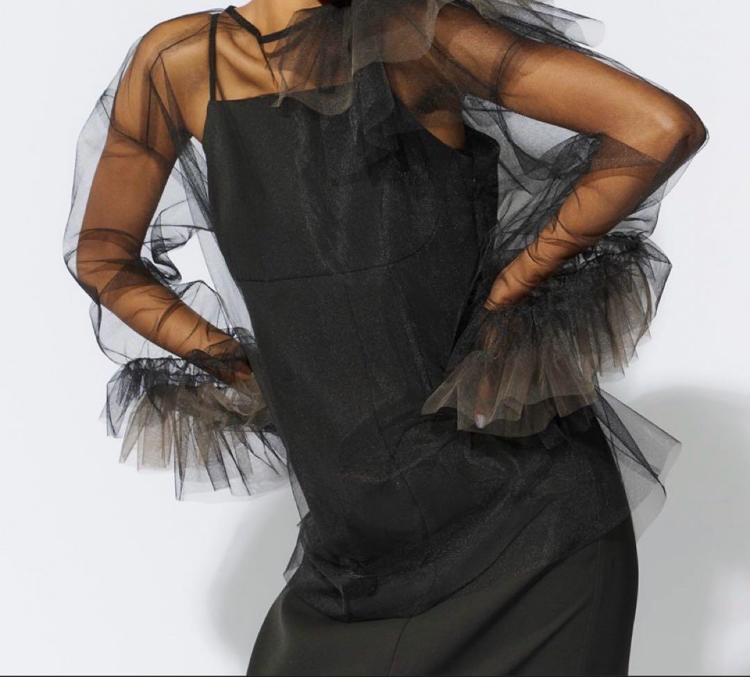 アンドレスド　ブルーミングチュールドレス　S ブラック