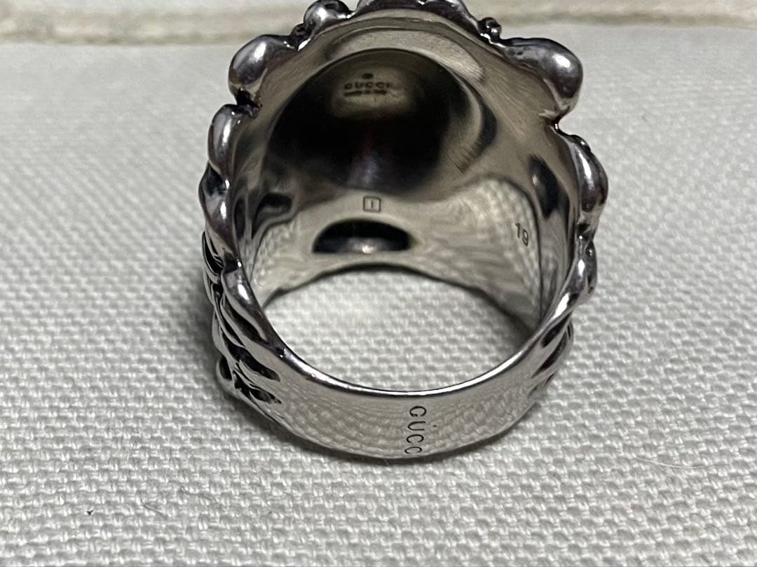 GUCCI グッチ ライオンヘッド リング 指輪 19号 シルバー　中古