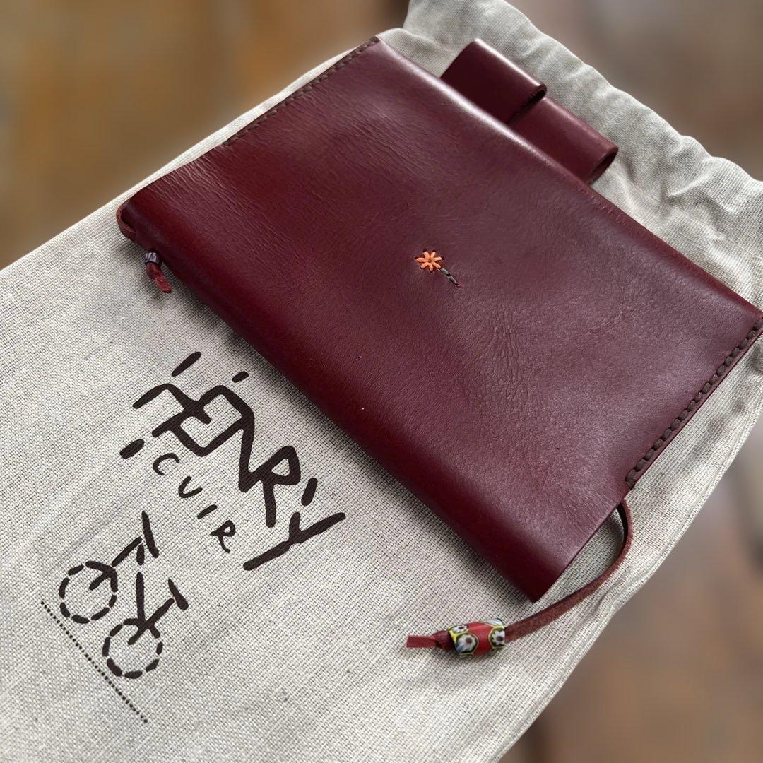 Henry Cuirアンリークイールのほぼ日手帳カバー　赤 BORDEAUX