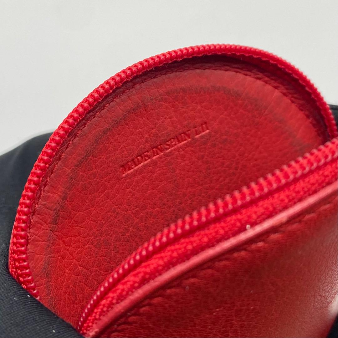 LOEWE・ロエベ・ケース・小銭入れ・丸型・レザー・赤