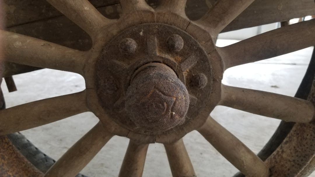 極希少品 文化遺産 美術工芸品 大型 大八車 貴重ナンバー付 大正～昭和