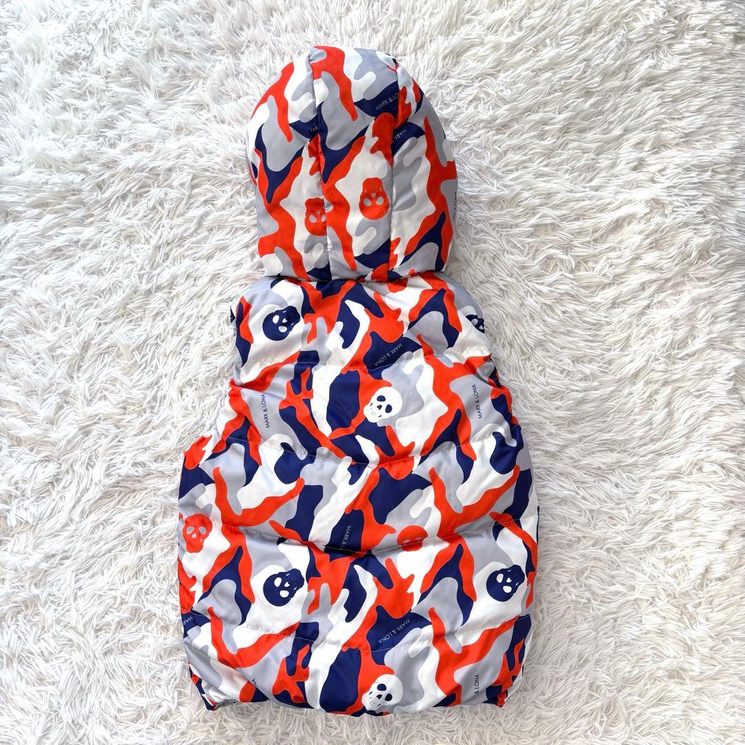 マークアンドロナ ダウン ベスト リバーシブル 迷彩 カモ オレンジ