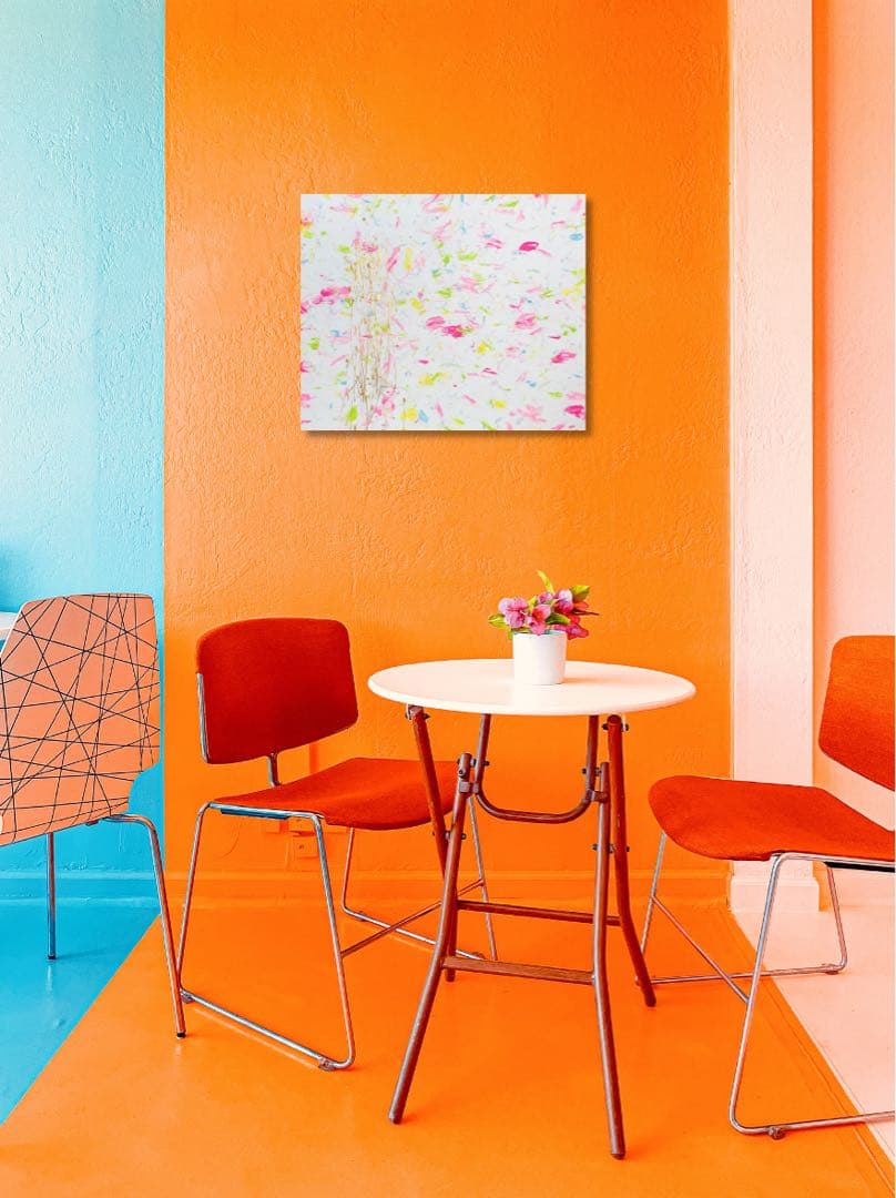 Risbonum☆様専用】油絵 原画 抽象画 北欧 春 花 ピンク F12