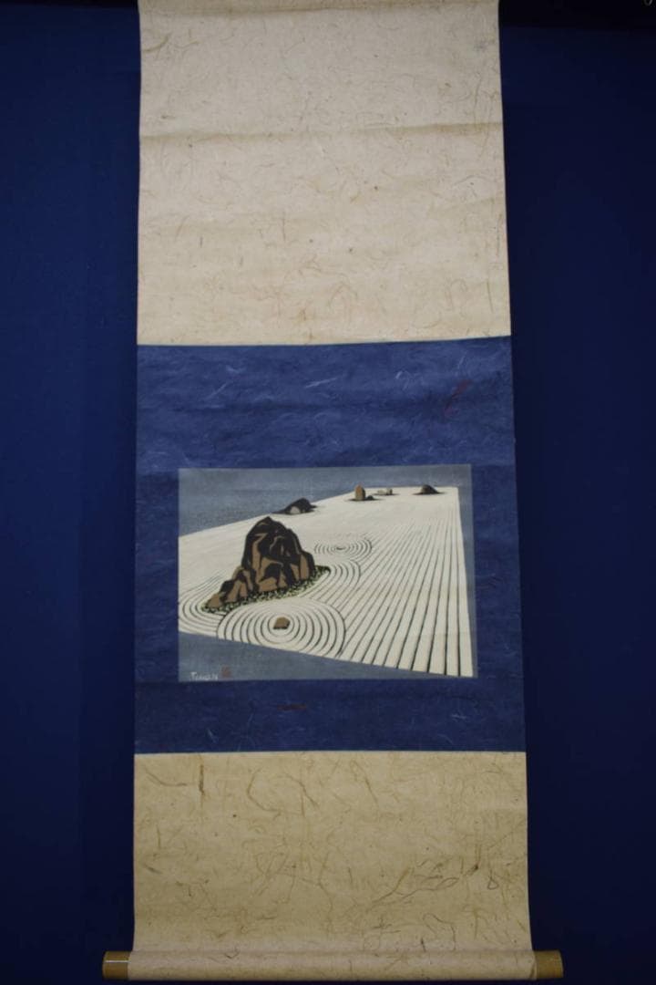 複製/tadashi.N/龍安寺/庭園図/京都/石/風景/布袋屋掛軸HJ-699