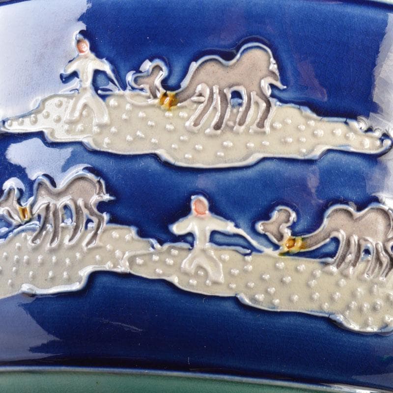 茶道具 交跡焼 堀口登造 シルクロード文 茶碗 共箱 V 6525