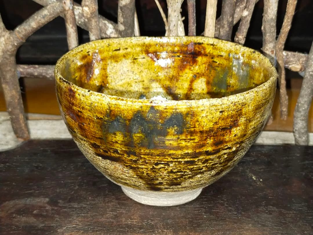 ♥美濃焼黄瀬戸茶碗茶道具骨董古玩