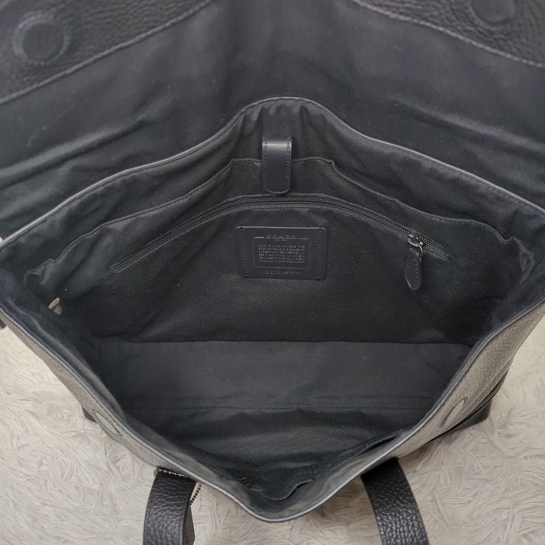 美品✨コーチ ハミルトン ブリーフケース シボ革 黒 A4可 多収納 75757
