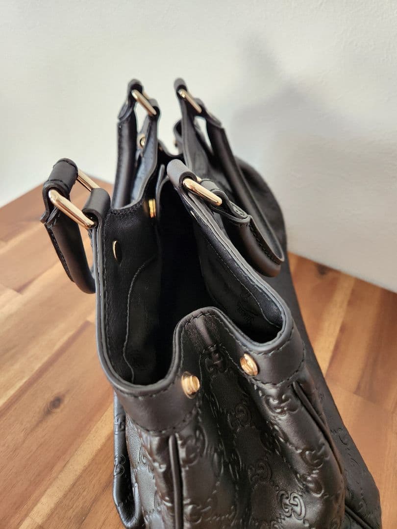 【未使用品】GUCCI グッチ シマ ハンドバッグ レザー CG柄 ブラック