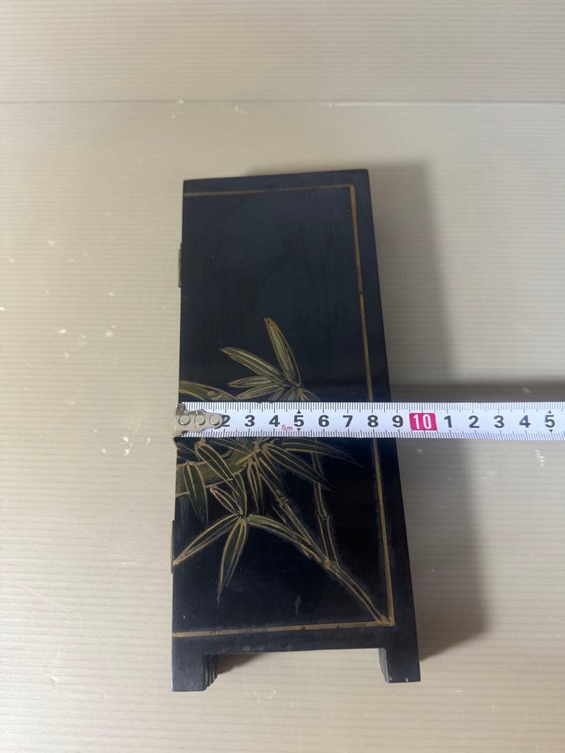 2540 時代物 螺鈿漆器 屏風 両面屏風 人物 梅文　細密細工