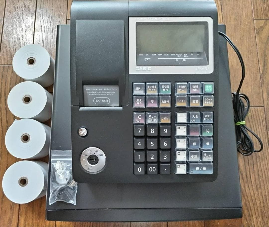 【動作確認済み】CASIO カシオ TE-300 電子レジスター CASIO TE-300 レジ レジスター 電子レジスター 【動作確認済】 動作