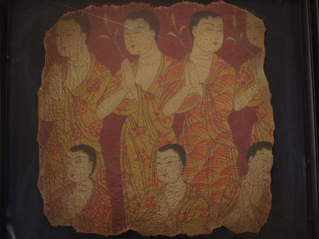 敦煌莫高窟壁画 彩絵　人物像 発掘品 AK1915A7-2