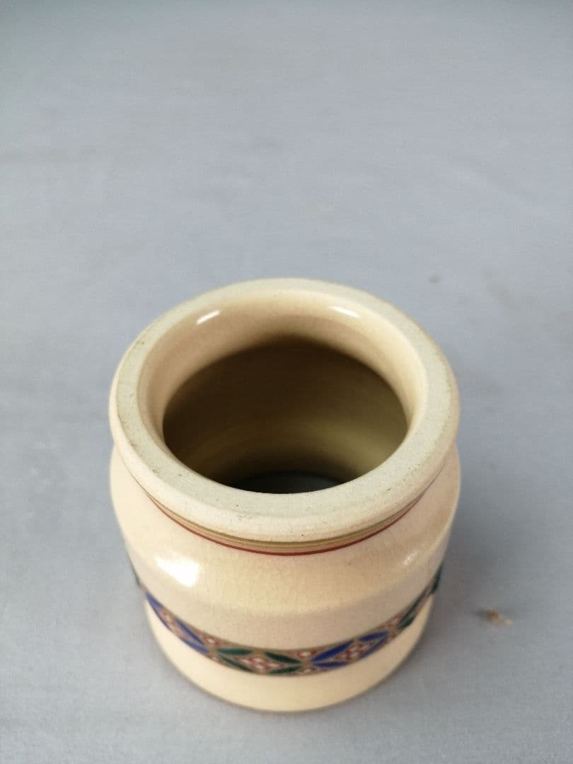 茶道具】高台寺窯陶楽造 仁清写華七宝紋皆具 水指