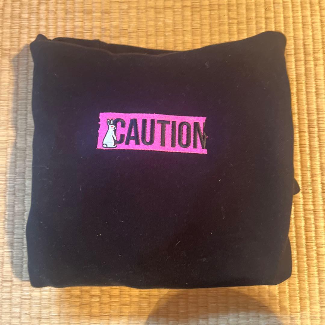 FR2 パーカー　M 美品　Caution 黒