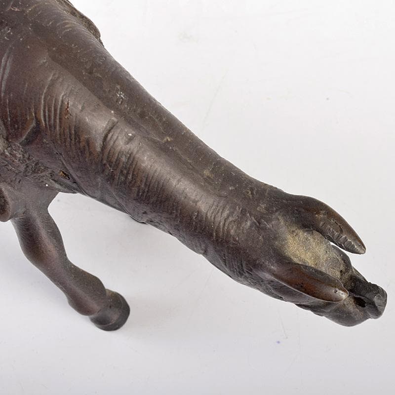 中国　古銅宣徳銅　馬に寿老人　のったり香炉　V　R5033