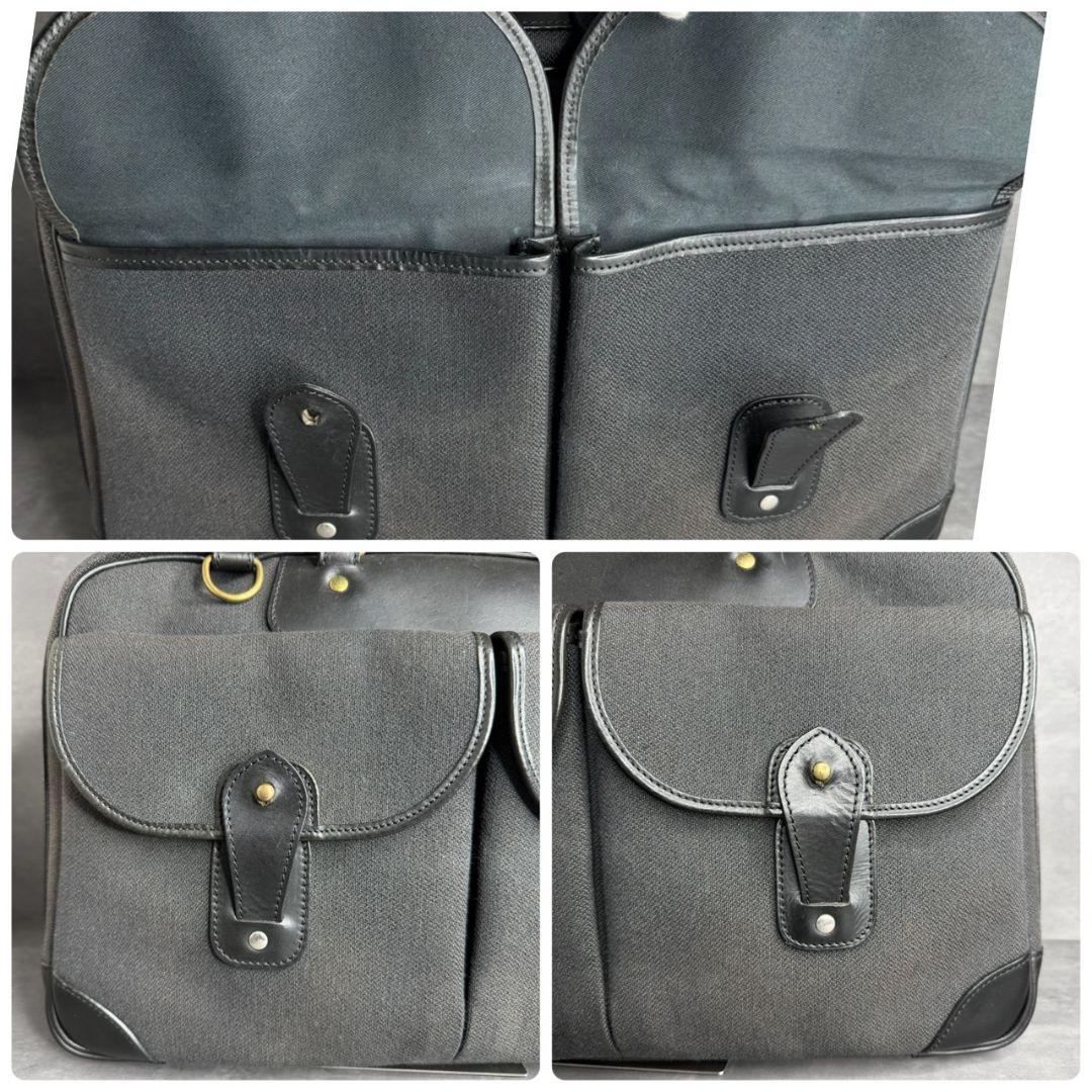 【入手困難】万双 レザー キャンバス コンビ 天ファスナー ブリーフケース
