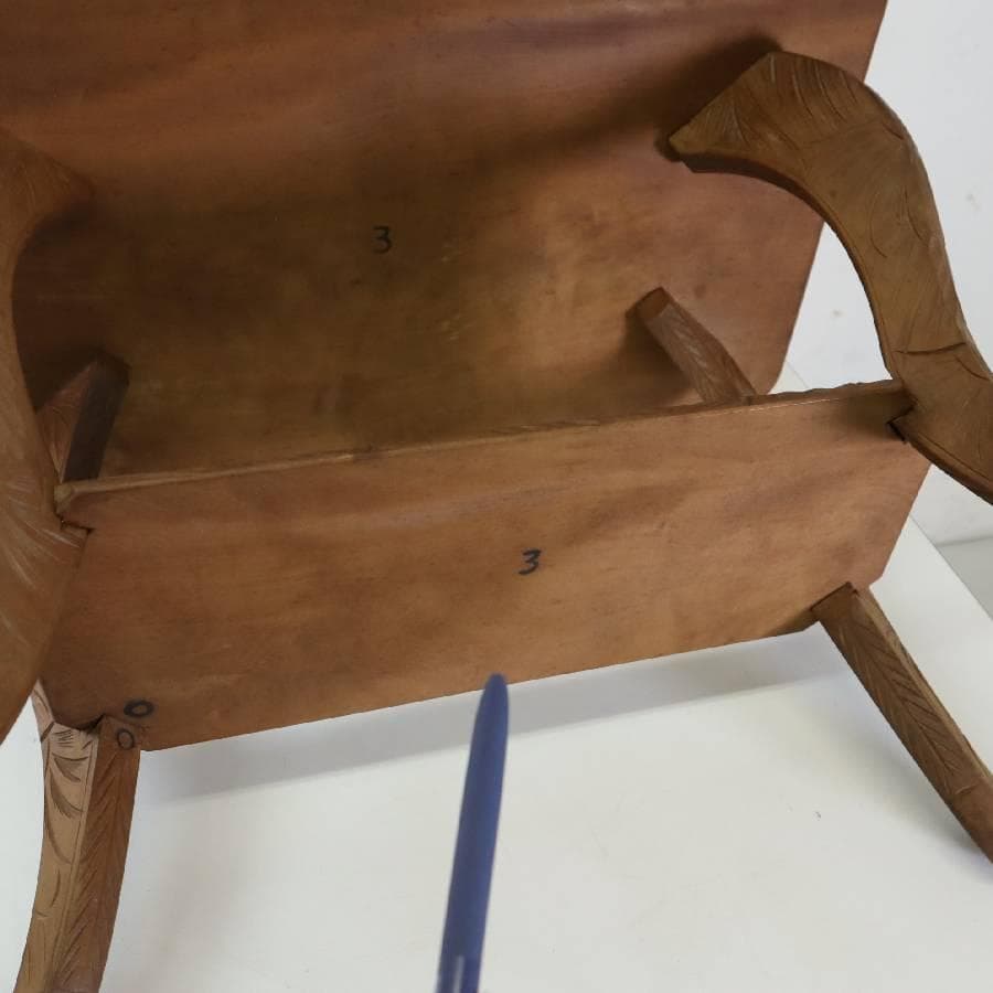 伝統工芸 日光彫 花文 サイドテーブル 花台 幅60cm 棚板付き - DANSE