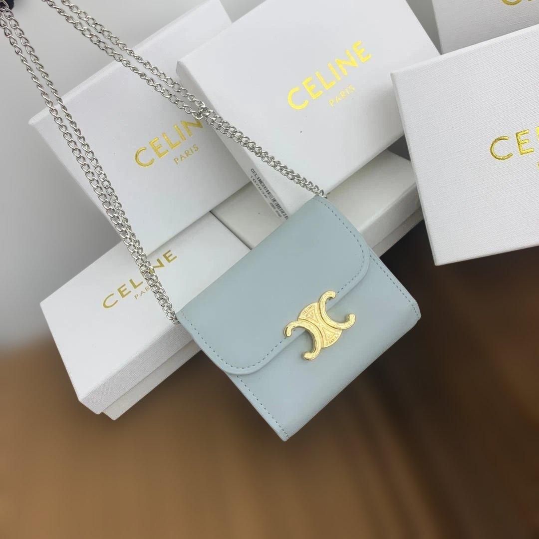 ライトブルー 三つ折り財布