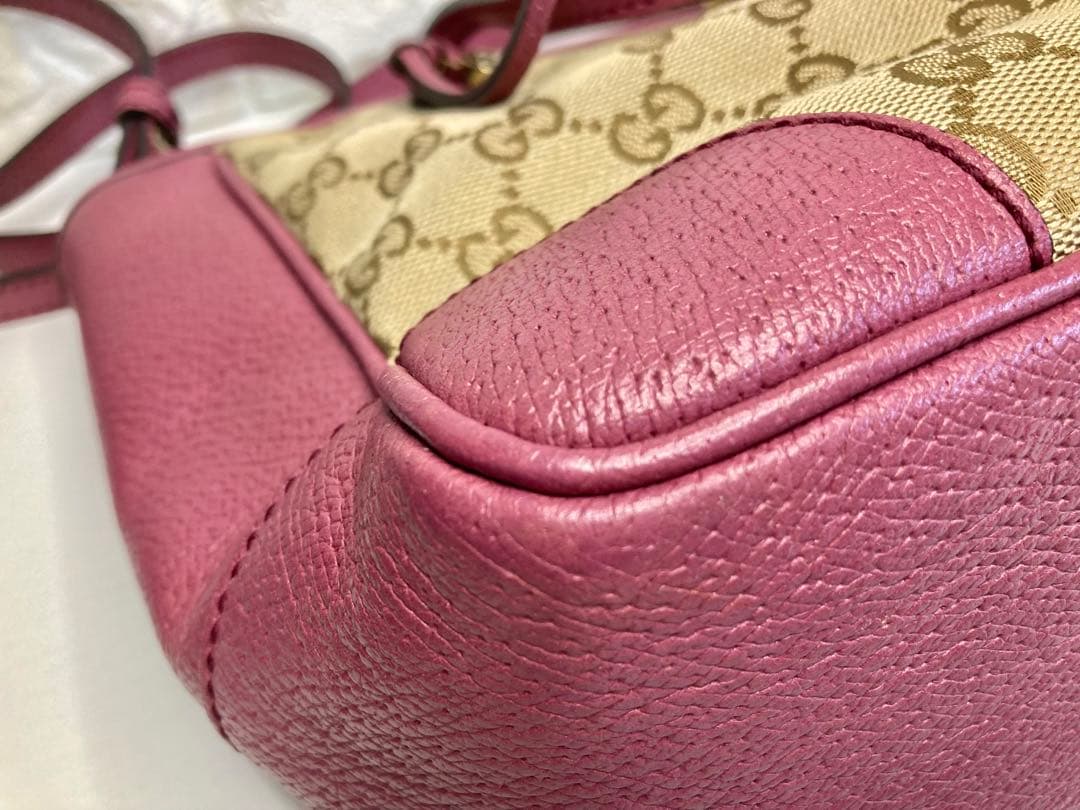 グッチ GGキャンバス レザー 2WAY ハンドバッグ ピンク