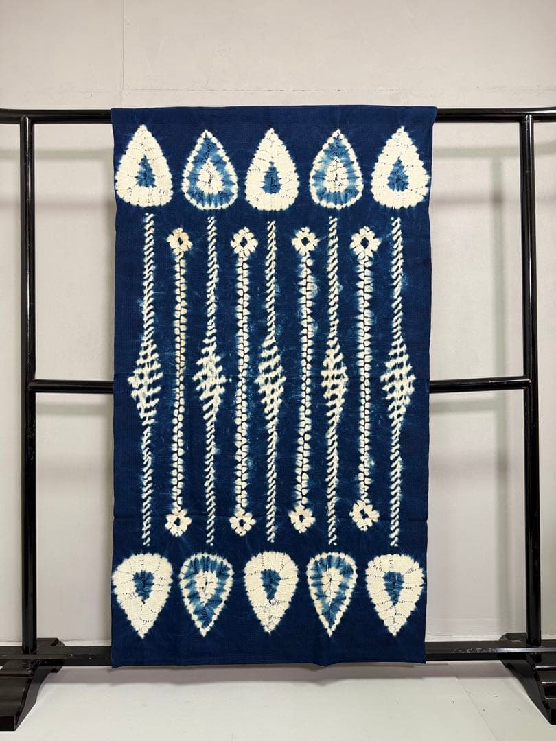 N7「有松鳴海絞り」藍染作家 片野かほり 国産天然藍染 個展出品作品布
